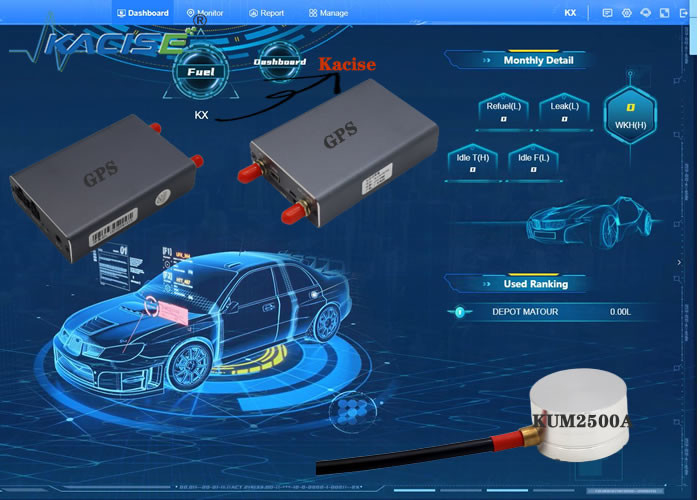 KUM2500A ультразвуковой датчик уровня топлива для обнаружения автомобиля gps трекер бесконтактный Китай производства