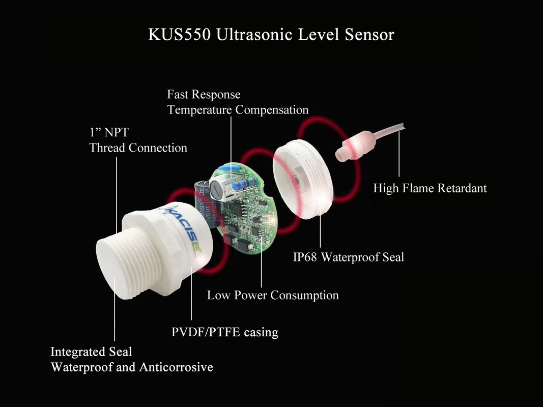 3 м RS485 Датчик уровня воды на выходе Бассейн сточных вод PTFE 20 кГц интеллектуальный ультразвуковой приемник-передатчик