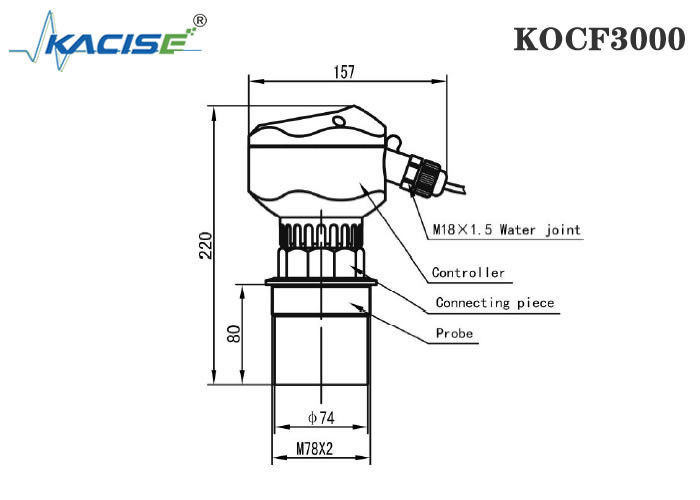 Ультразвуковой расходомер с открытым каналом KOCF3000 с точностью измерения 0,5% и протоколом MODBUS для бесконтактного измерения.
