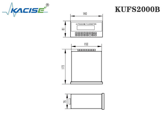 Ультразвуковой потокомер с вставкой на панели KUFS2000B с точностью ± 1% для труб DN50-DN6000 и интерфейса RS485 MODBUS
