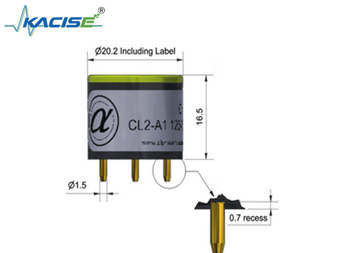 CL2-A1 Сенсор хлора - 3-электрод с диапазоном 20, линейностью ± 1,5 и пределом перегаза 50